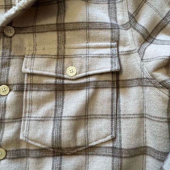 AllSaints Vedder Tan Brown Plaid Jacket  Size Medium Regular Fit Casual Coat - Picture 4 of 9